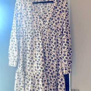 Flowy, blue floral dress